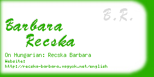 barbara recska business card